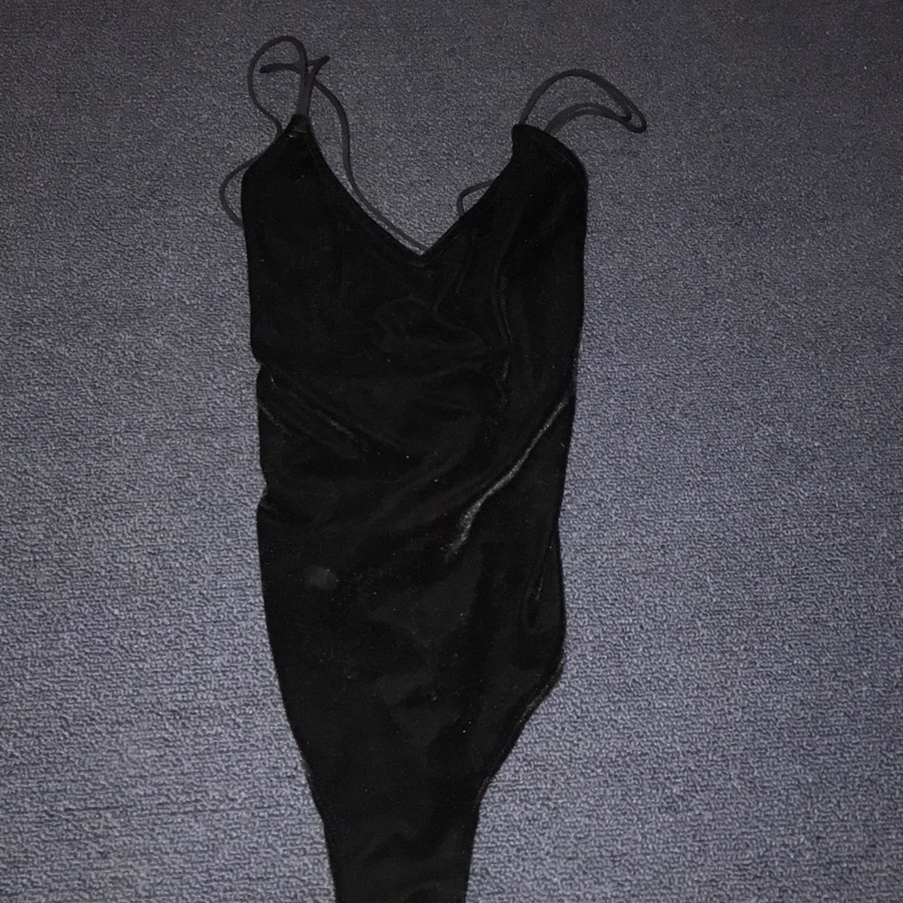 Black velvet body suit
